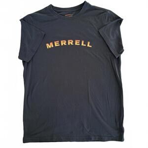 Merrell Men's Black Orange Graphic Organic Cotton Blend T-Shirt - Large
